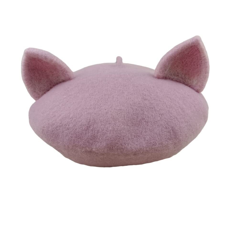 3968 Cat Ears Handmade Beret Vintage Artist Hat Women's Cute Lolita - Picture 3 of 5